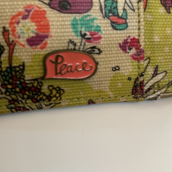 SAKROOTS Peace Orange/Coral Floral Organizer Large Tri-fold Wallet - Picture 10 of 11